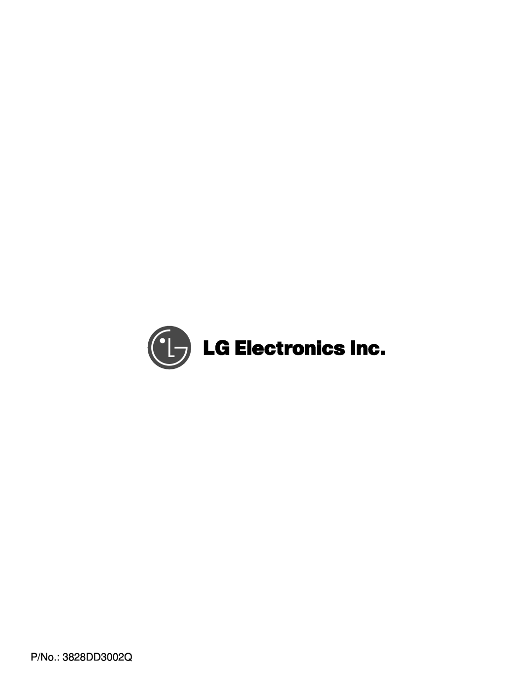 LG Electronics LDS5811BB, LDS5811WW, LDS5811ST manual P/No. 3828DD3002Q 