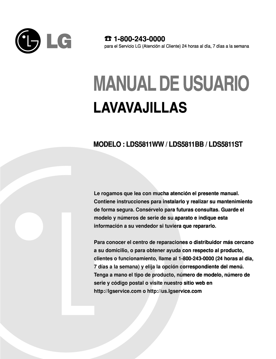 LG Electronics manual MODELO LDS5811WW / LDS5811BB / LDS5811ST 