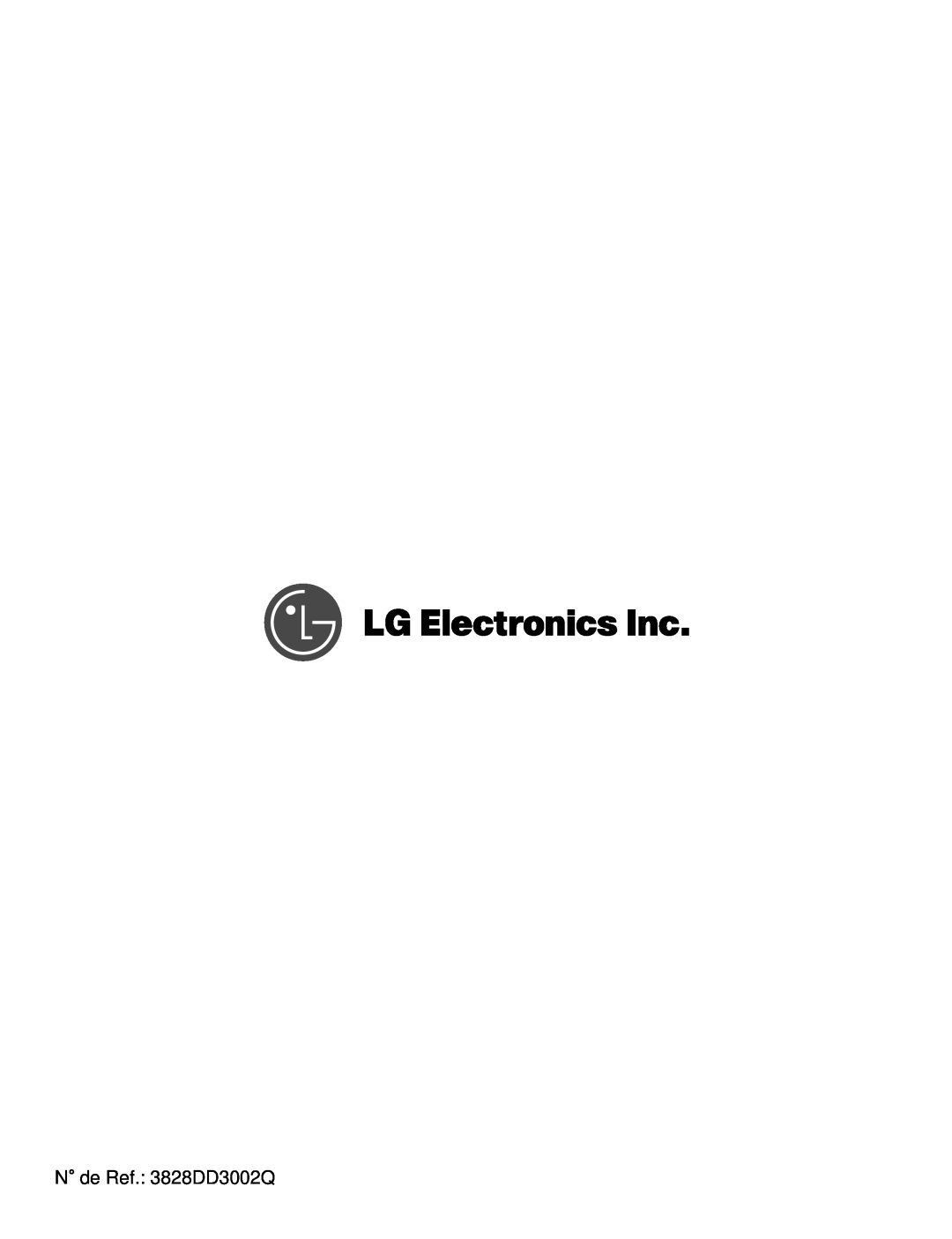 LG Electronics LDS5811BB, LDS5811WW, LDS5811ST manual N。de Ref. 3828DD3002Q 
