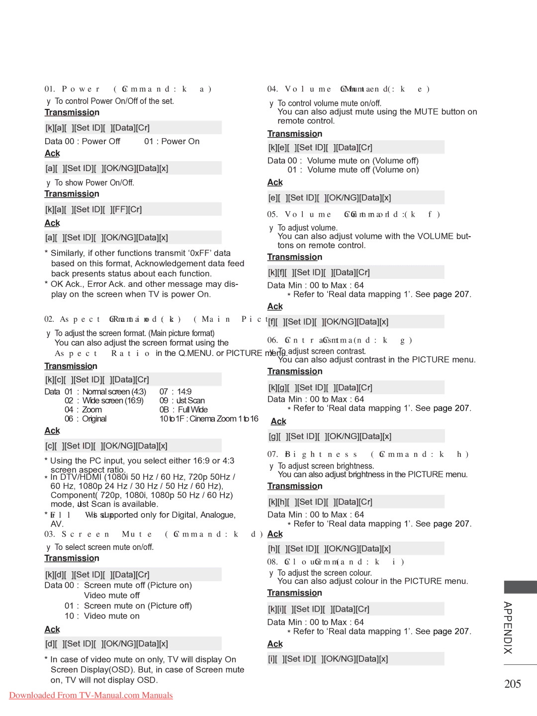 LG Electronics 32/37/42/47/55LE75**, 50/60PK7, 50/60PX9***, 42/47LX6***, 42/47LE73**, 42/47/55LE8 205, Power Command k a 