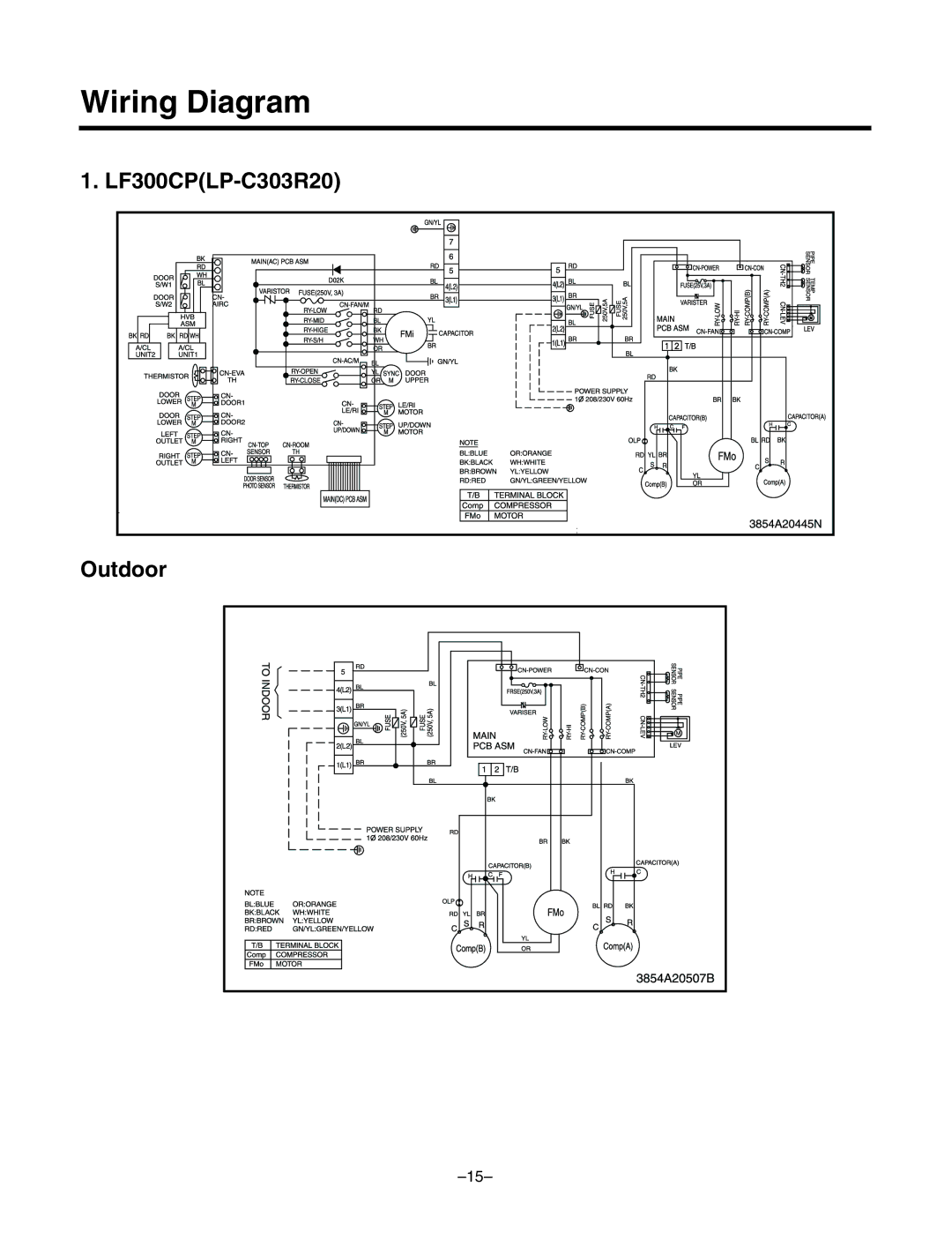 LG Electronics LF300CP(LP-C303R20), LF480CE(LP-C483TA0) service manual Wiring Diagram, Outdoor 