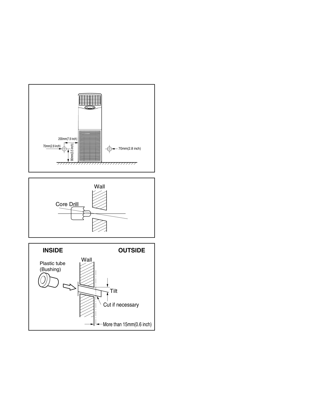 LG Electronics LF300CP(LP-C303R20), LF480CE(LP-C483TA0) service manual Indoor Unit installation, Outdoor unit Installation 