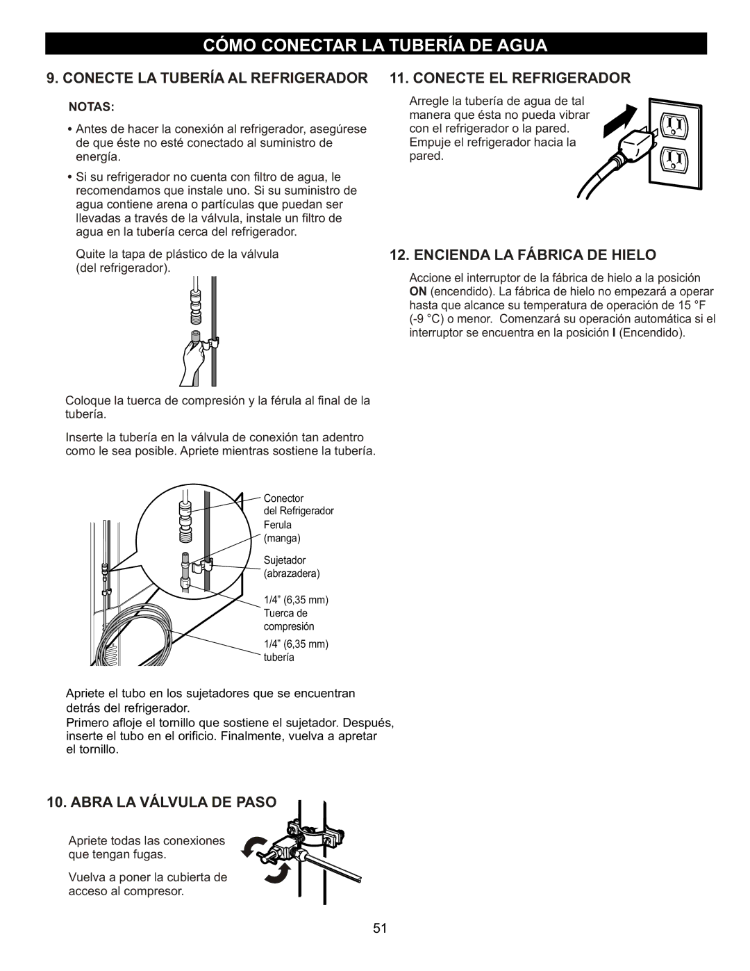 LG Electronics LFC20760 owner manual Encienda LA Fábrica DE Hielo, Abra LA Válvula DE Paso 