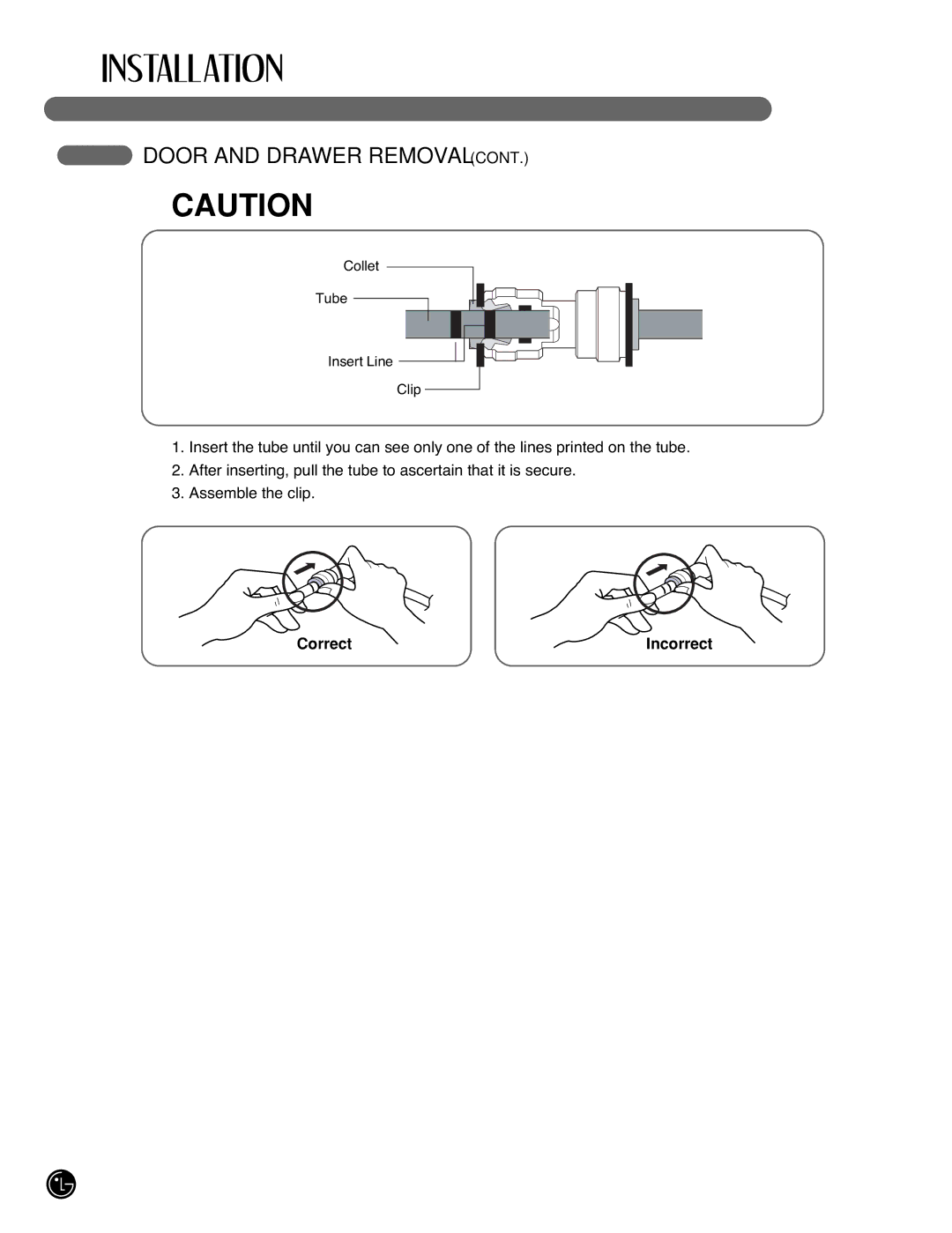 LG Electronics LFC21770, LFC25770 manual Correct Incorrect 