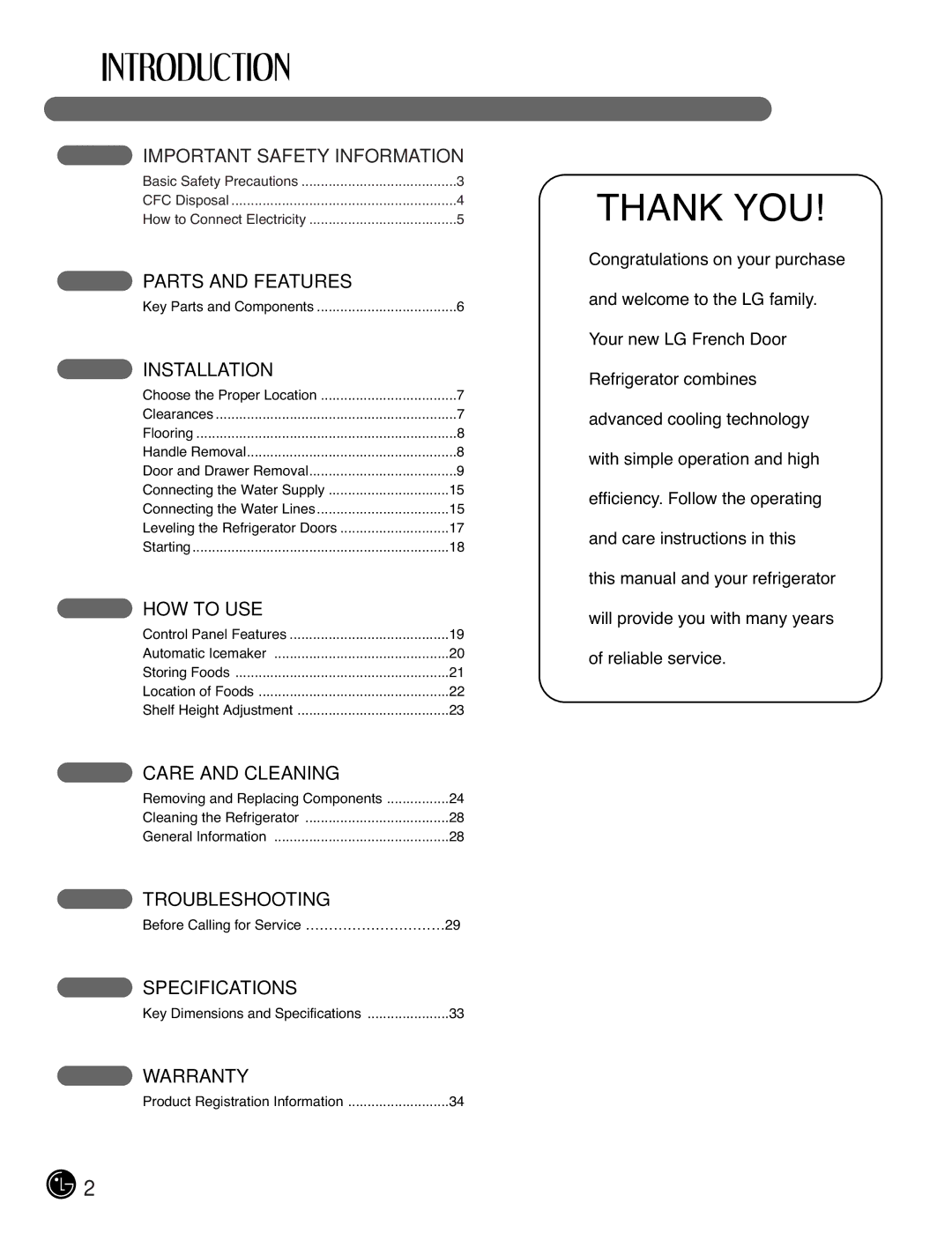 LG Electronics LFC21770, LFC25770 manual Thank YOU 