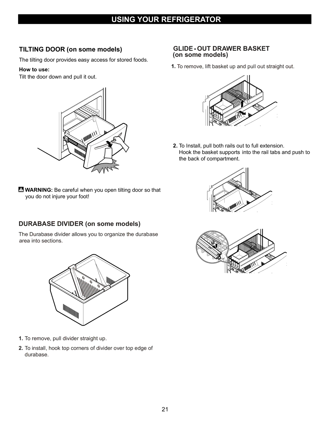 LG Electronics LFC23760 owner manual Tilting Door on some models, How to use 