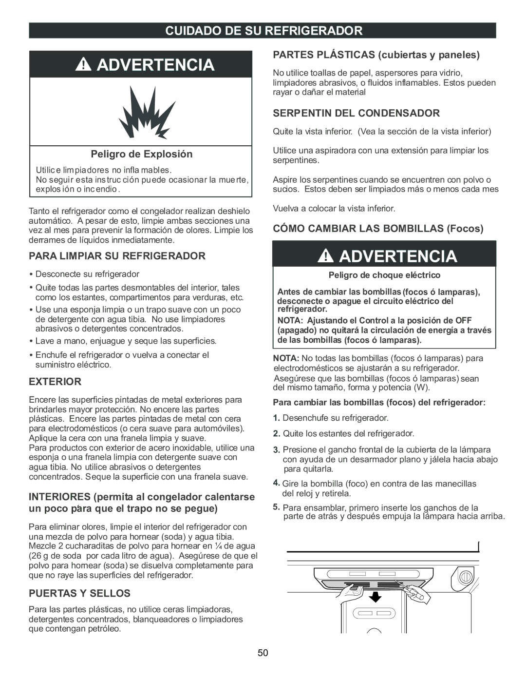 LG Electronics LFC23760 Cuidado DE SU Refrigerador, Serpentin DEL Condensador, Para Limpiar SU Refrigerador, Exterior 