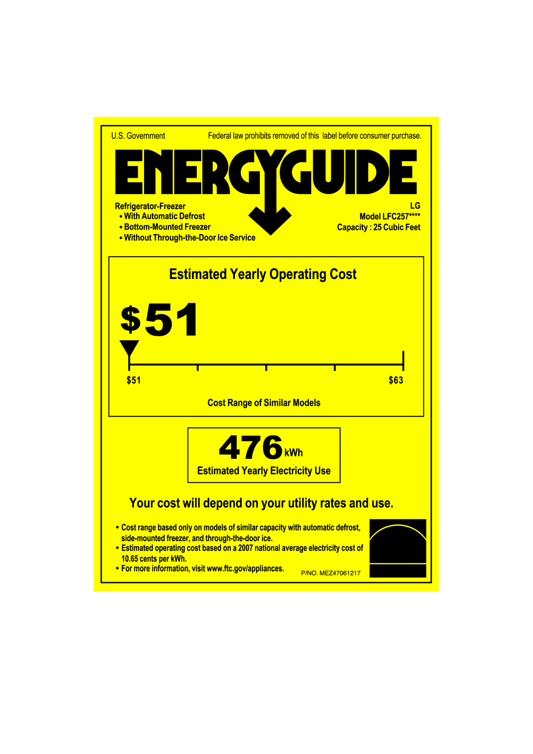 LG Electronics LFC257**** manual 