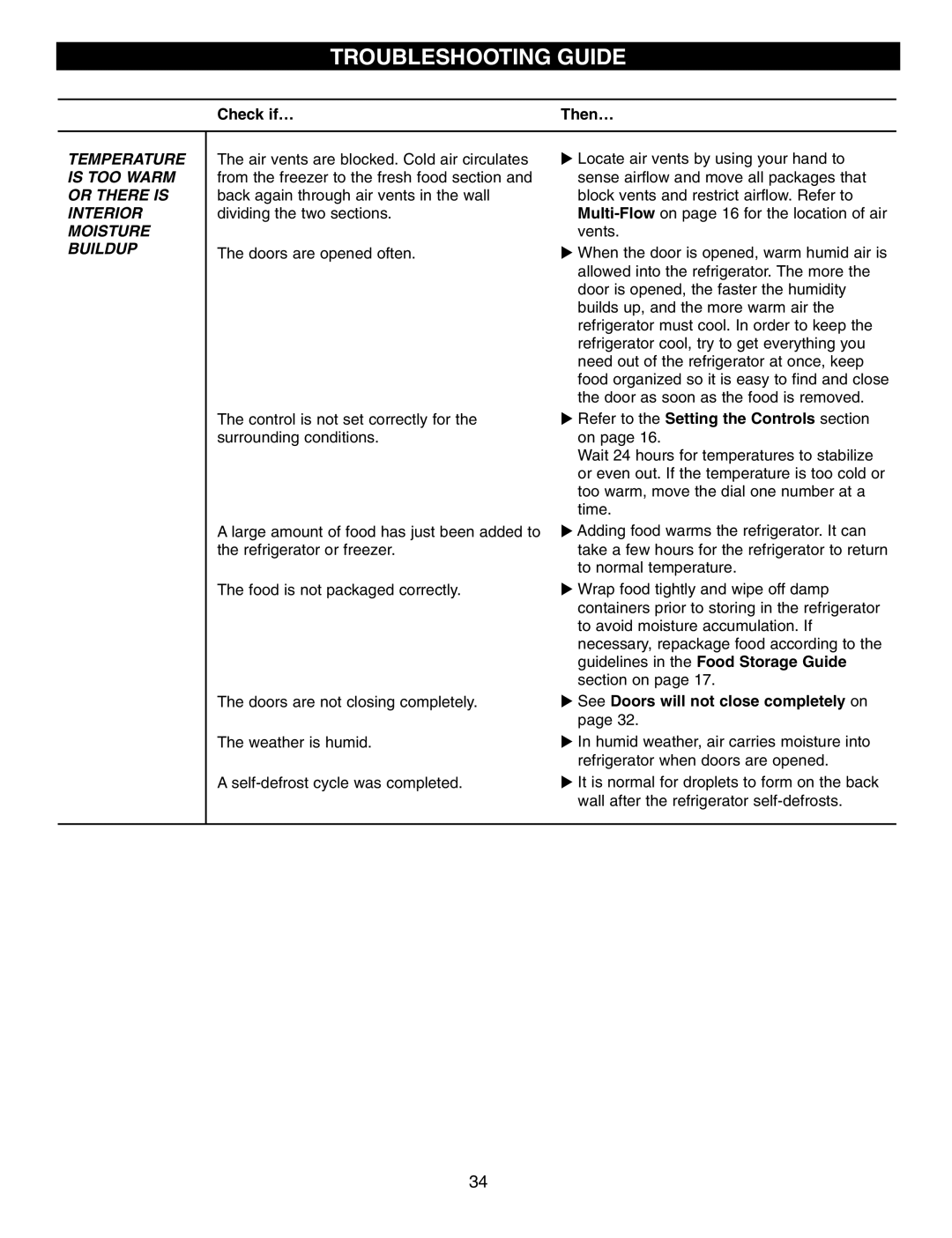 LG Electronics LFC25760 manual See Doors will not close completely on 