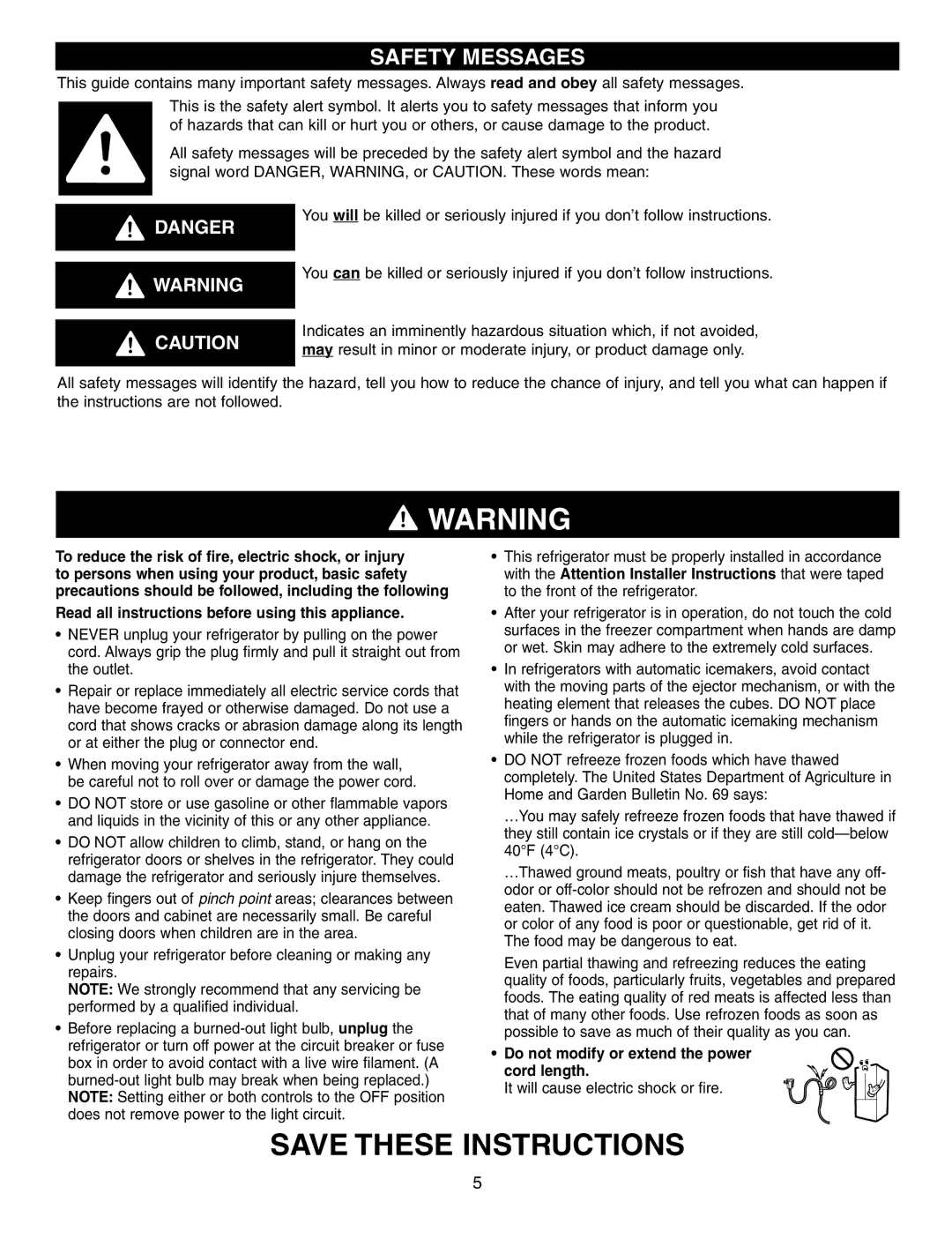 LG Electronics LFC25760 manual Safety Messages, Read all instructions before using this appliance 