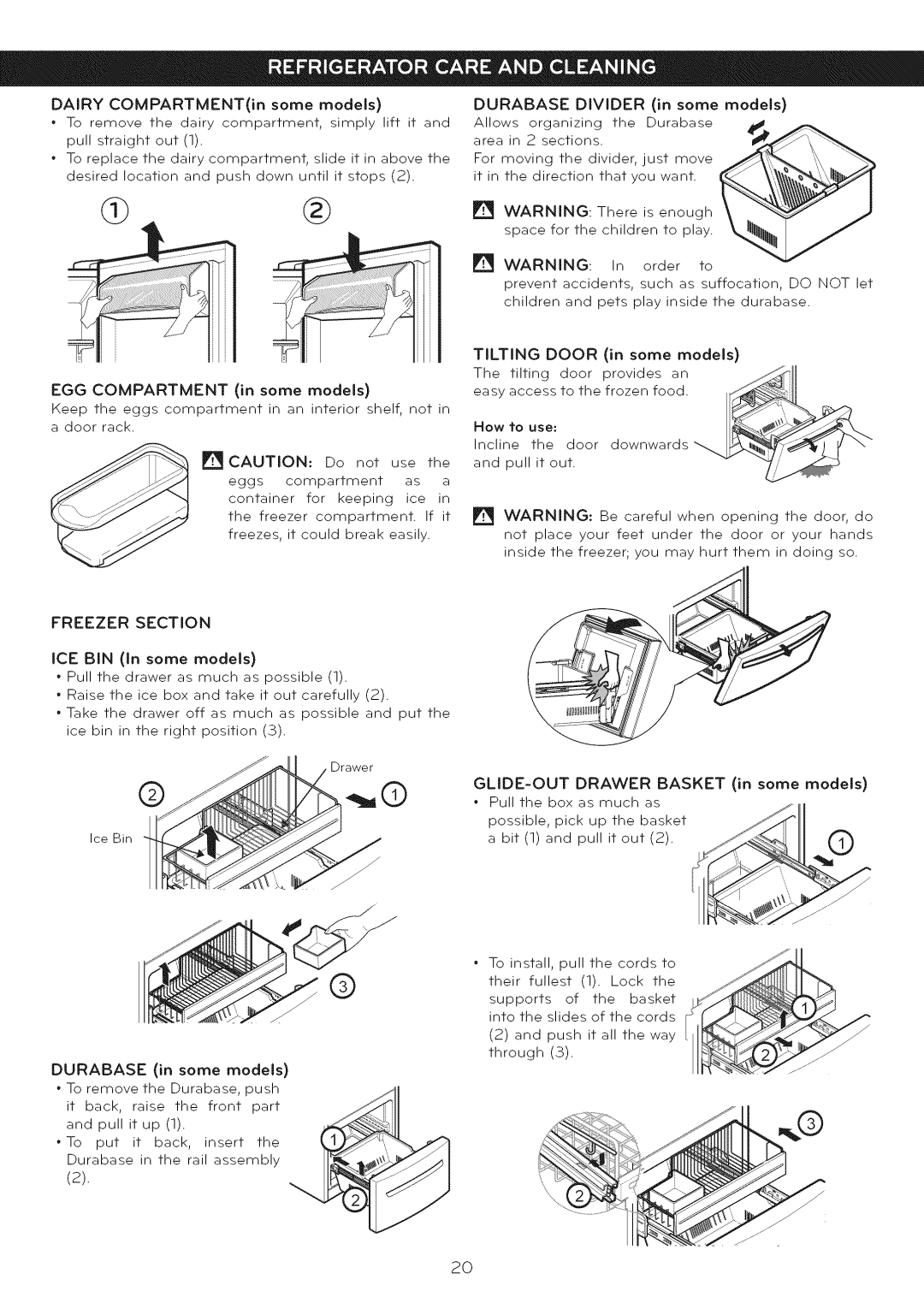 LG Electronics LFC25765 manual Freezer Section, Durabase 