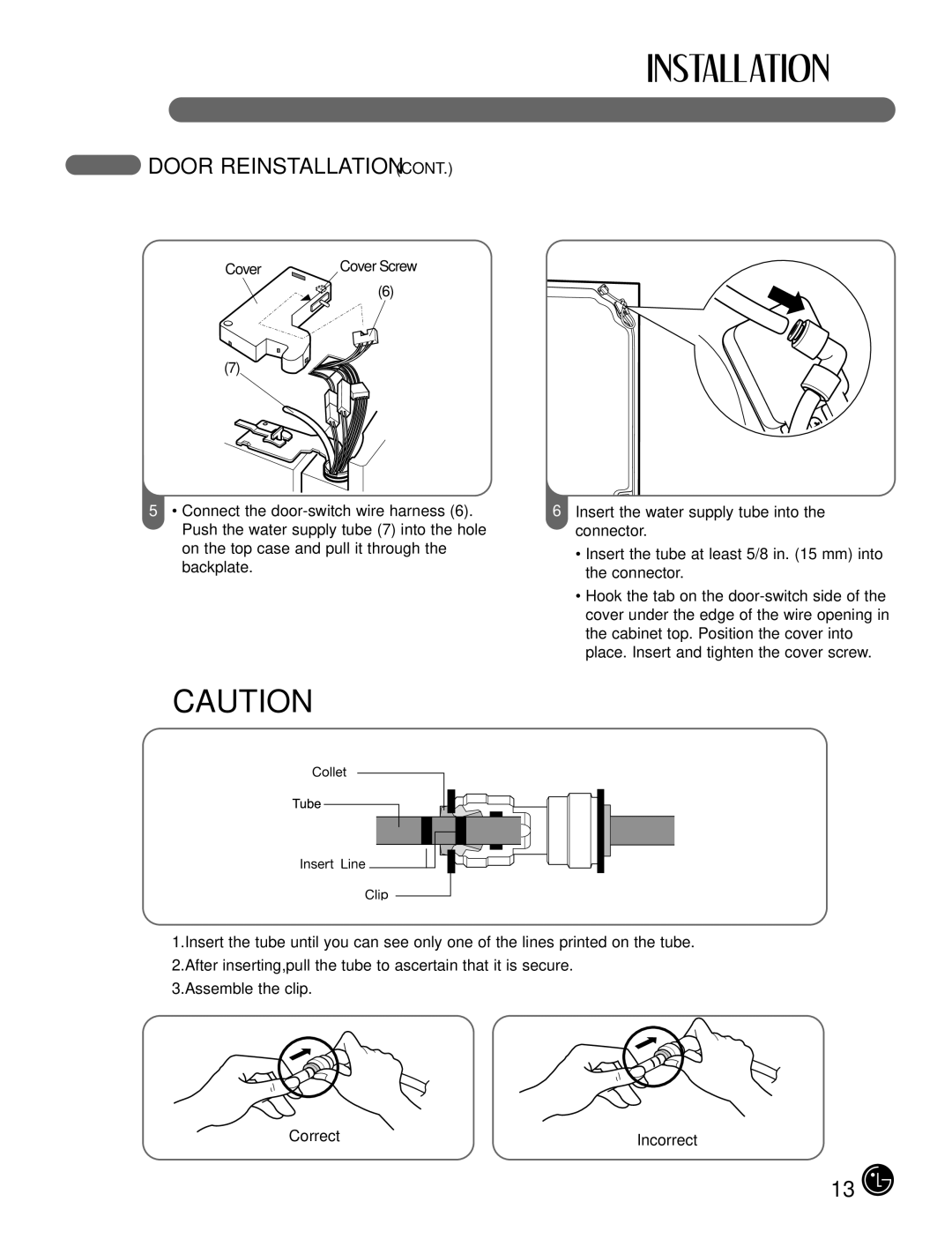 LG Electronics LFX25980, LFX21980 manual Correct Incorrect 