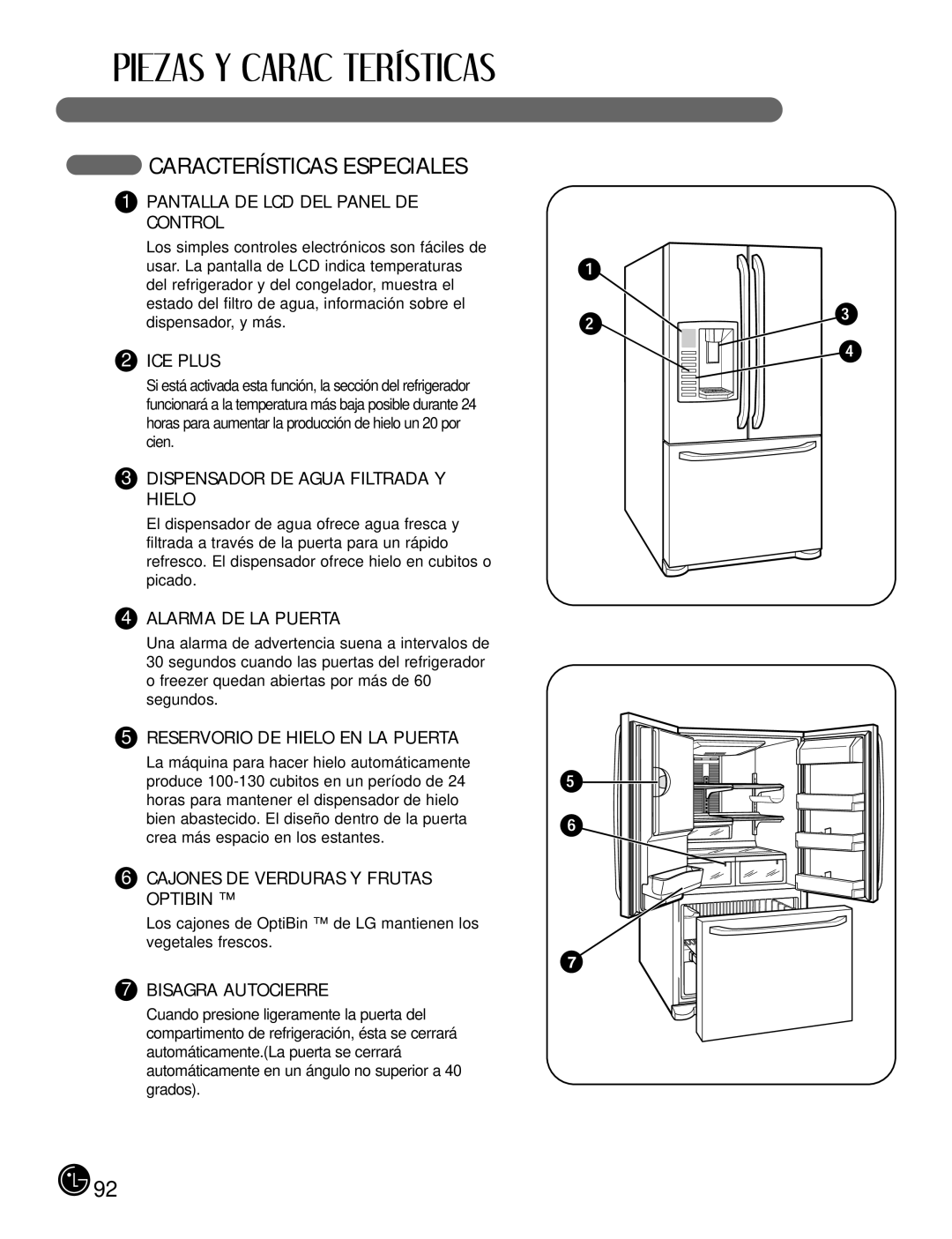 LG Electronics LFX21980, LFX25980 manual Características Especiales 