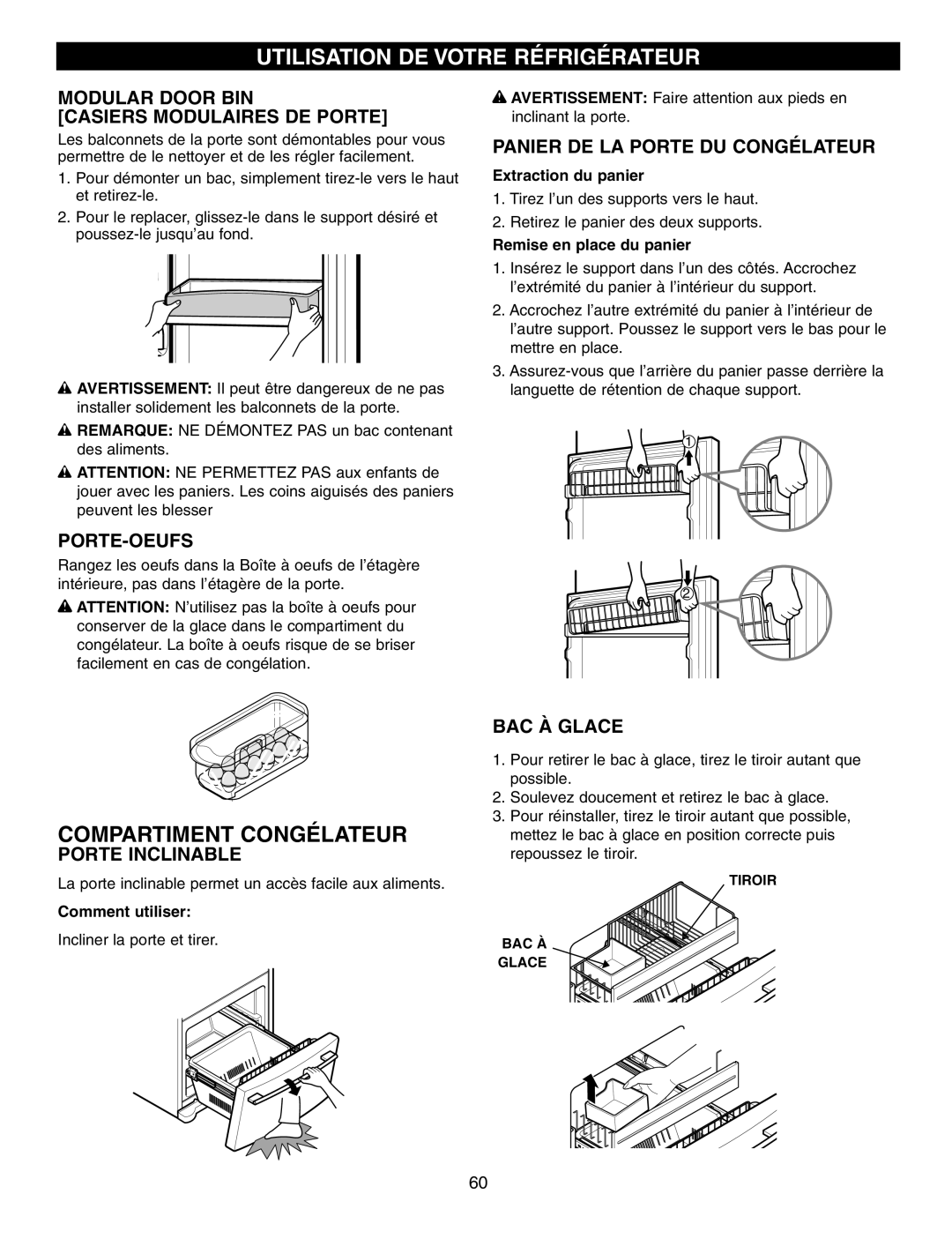 LG Electronics LFX25960, LFX25970, LFX21970 manual Compartiment Congélateur 