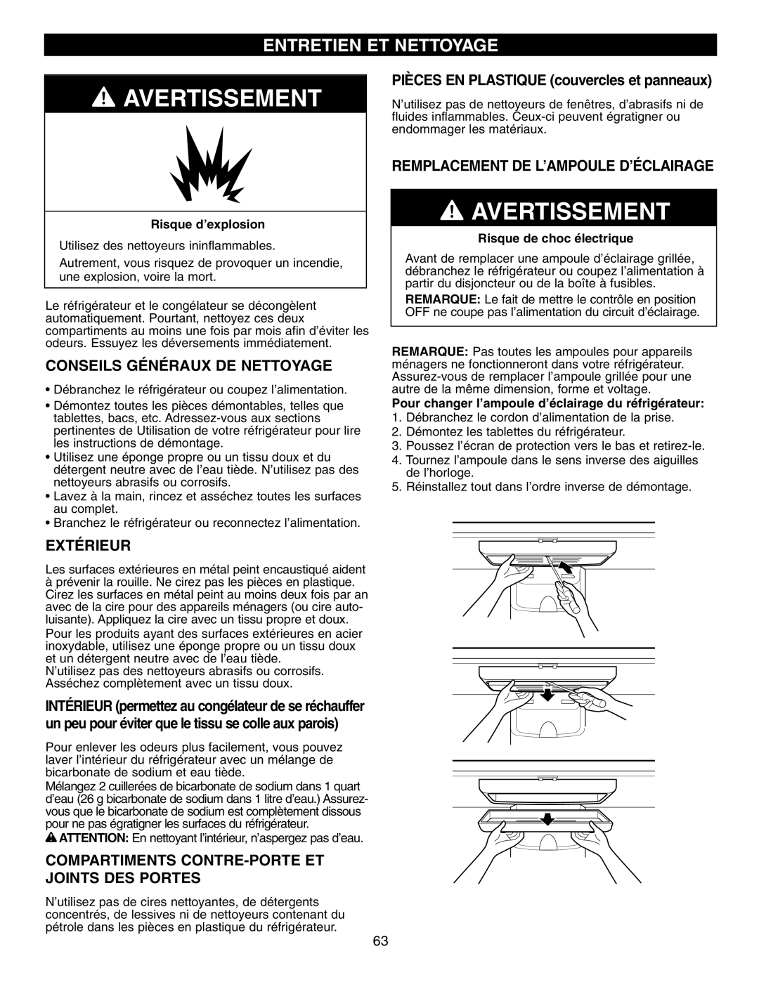 LG Electronics LFX25960, LFX25970, LFX21970 manual Entretien ET Nettoyage, Conseils Généraux DE Nettoyage, Extérieur 