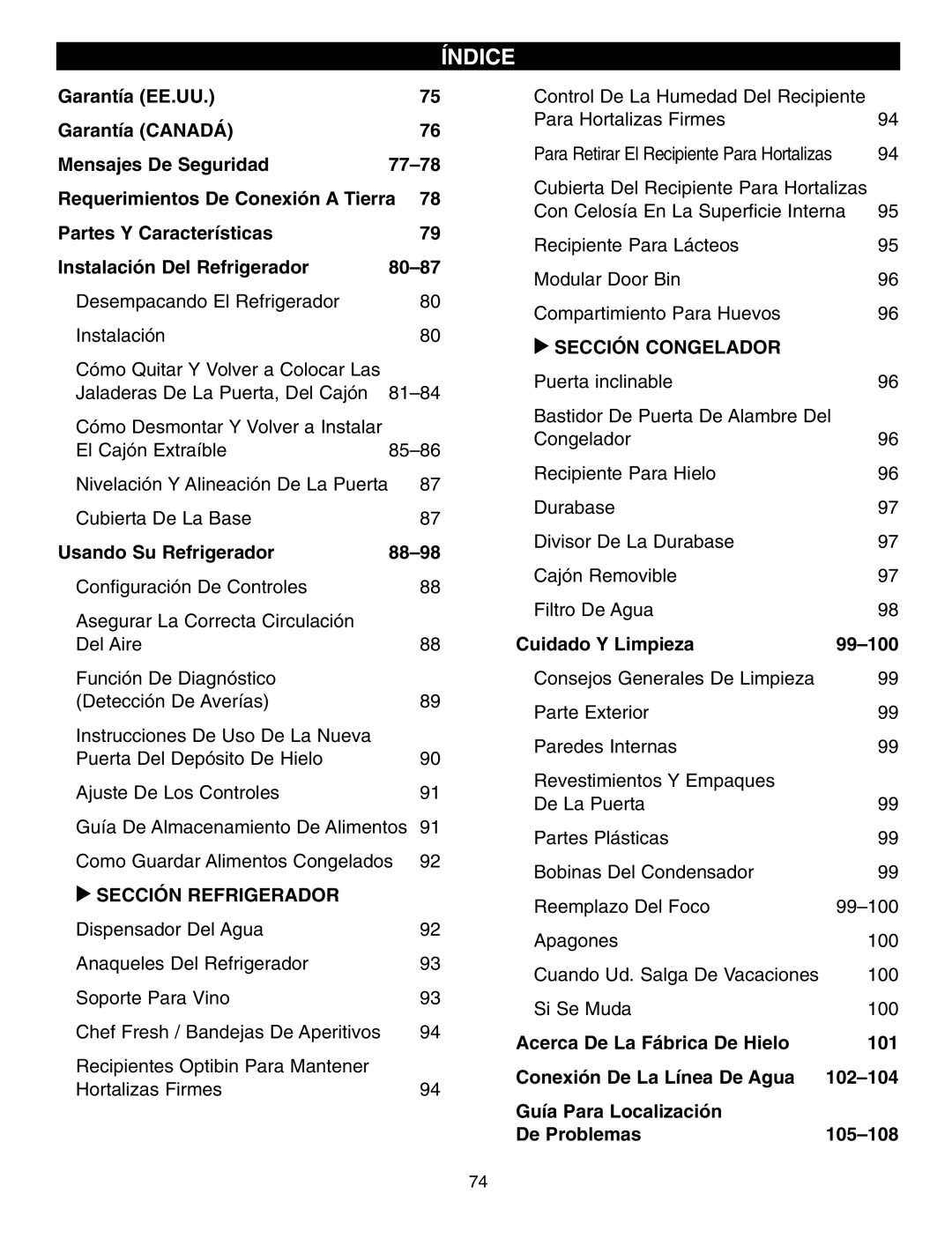 LG Electronics LFX21970, LFX25960, LFX25970 manual Índice, Usando Su Refrigerador 