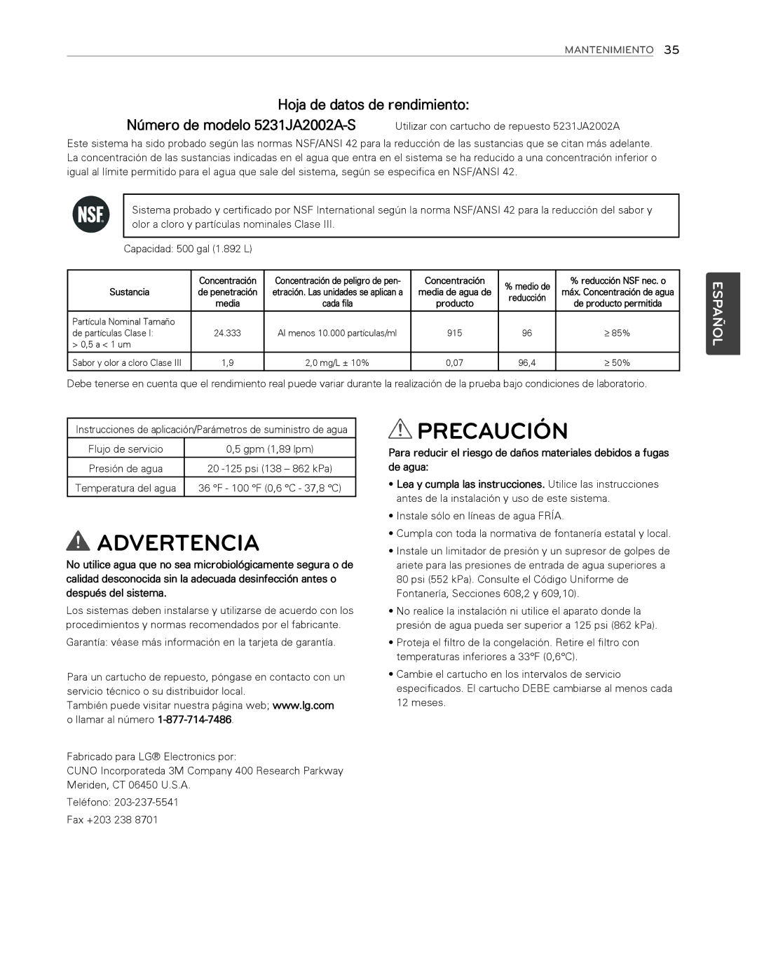 LG Electronics LFX25974ST, LFX25974SB owner manual Advertencia 