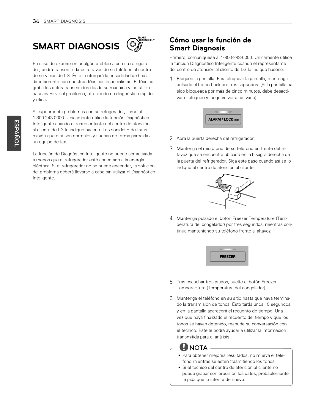 LG Electronics LFX25974SB, LFX25974ST owner manual Cómo usar la función de Smart Diagnosis 