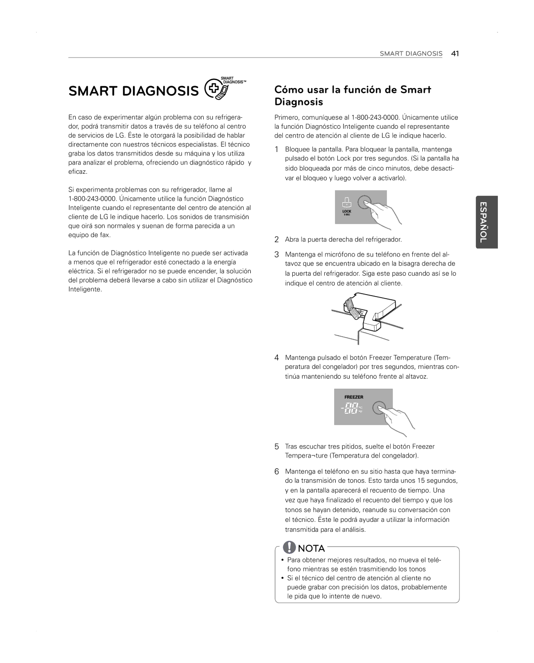 LG Electronics LFX31945ST owner manual Cómo usar la función de Smart Diagnosis 