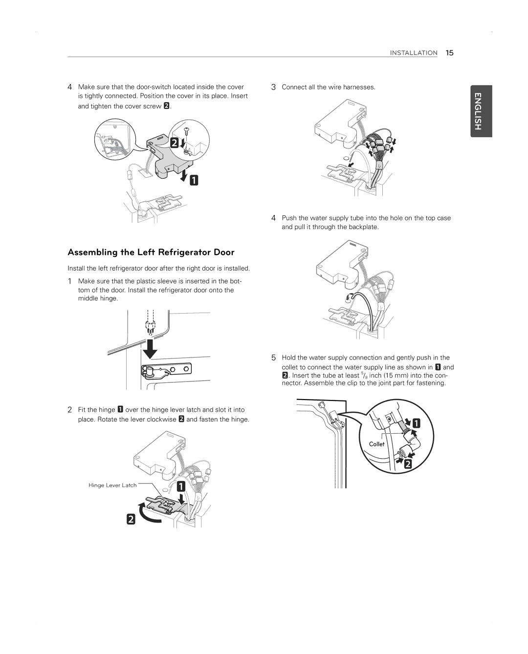 LG Electronics LFX31945ST owner manual Assembling the Left Refrigerator Door 