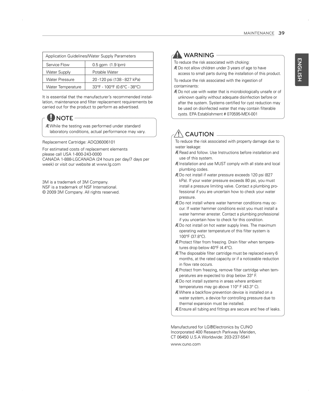 LG Electronics LFX31945ST owner manual Unknown quality without adequate disinfection before or 