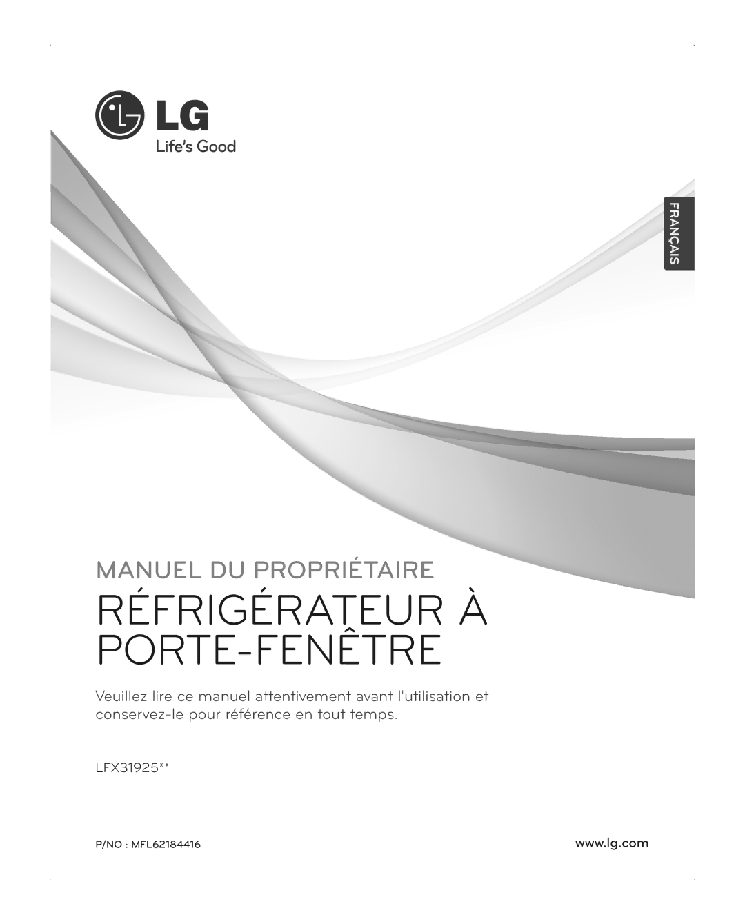 LG Electronics LFX31945ST owner manual Réfrigérateur À PORTE-FENÊTRE 