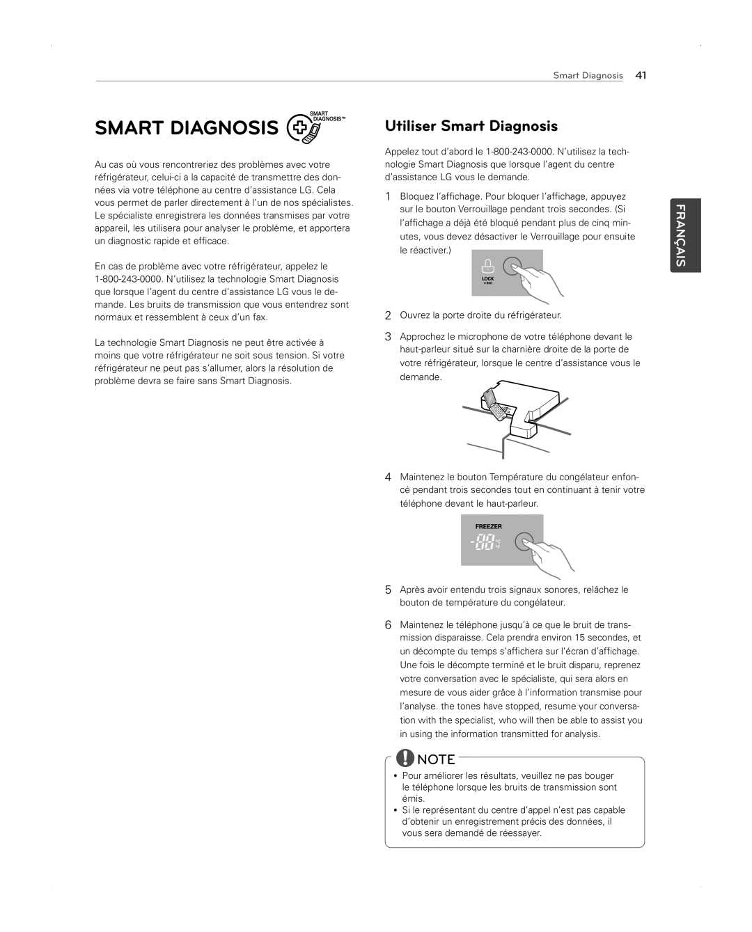 LG Electronics LFX31945ST owner manual Utiliser Smart Diagnosis 