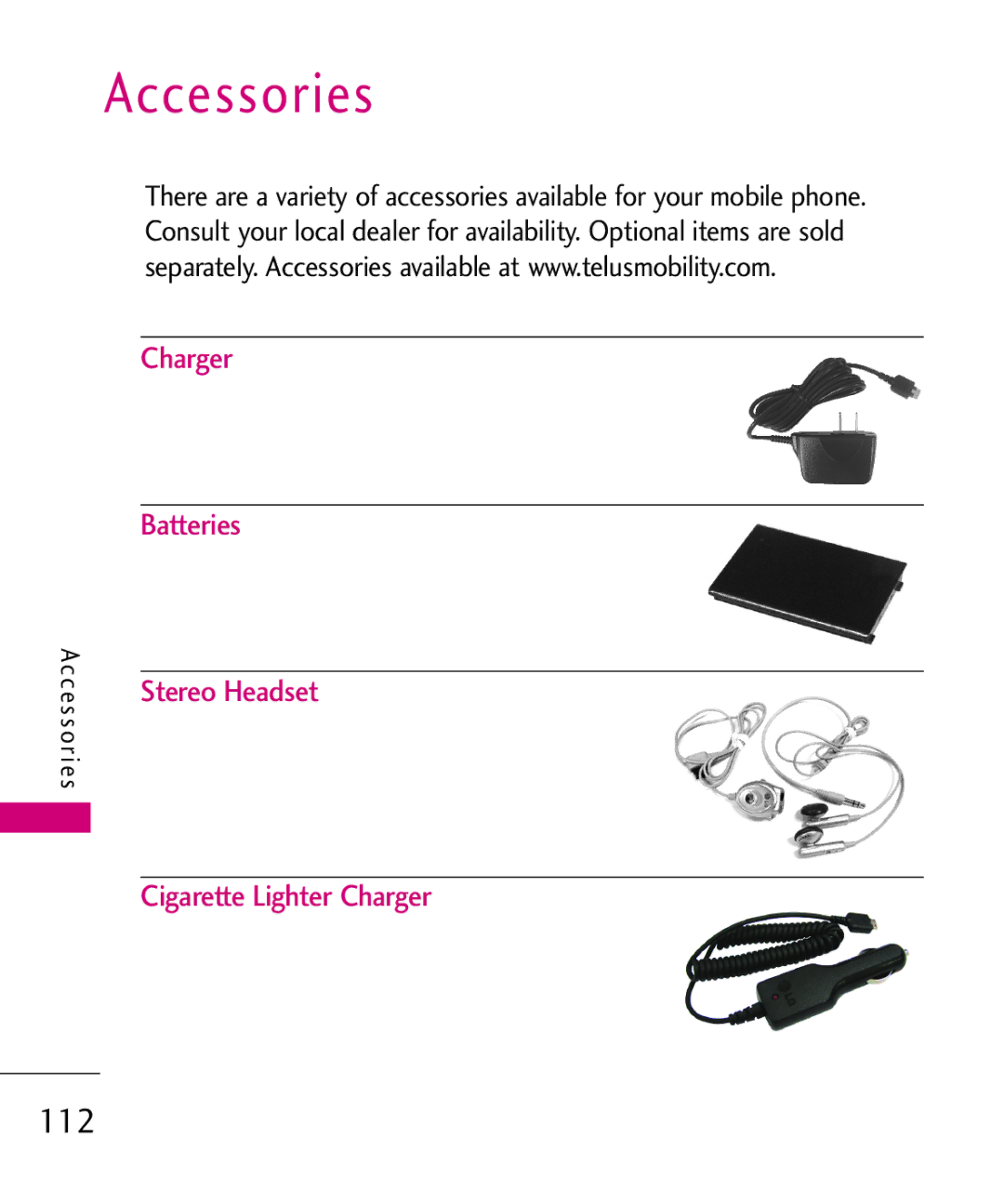 LG Electronics LG 8550 manual Accessories 