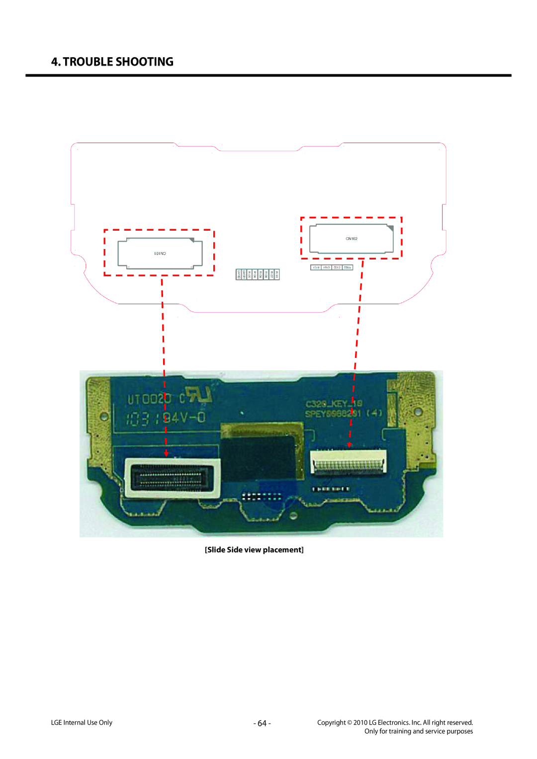 LG Electronics LG-C320 service manual Slide Side view placement 