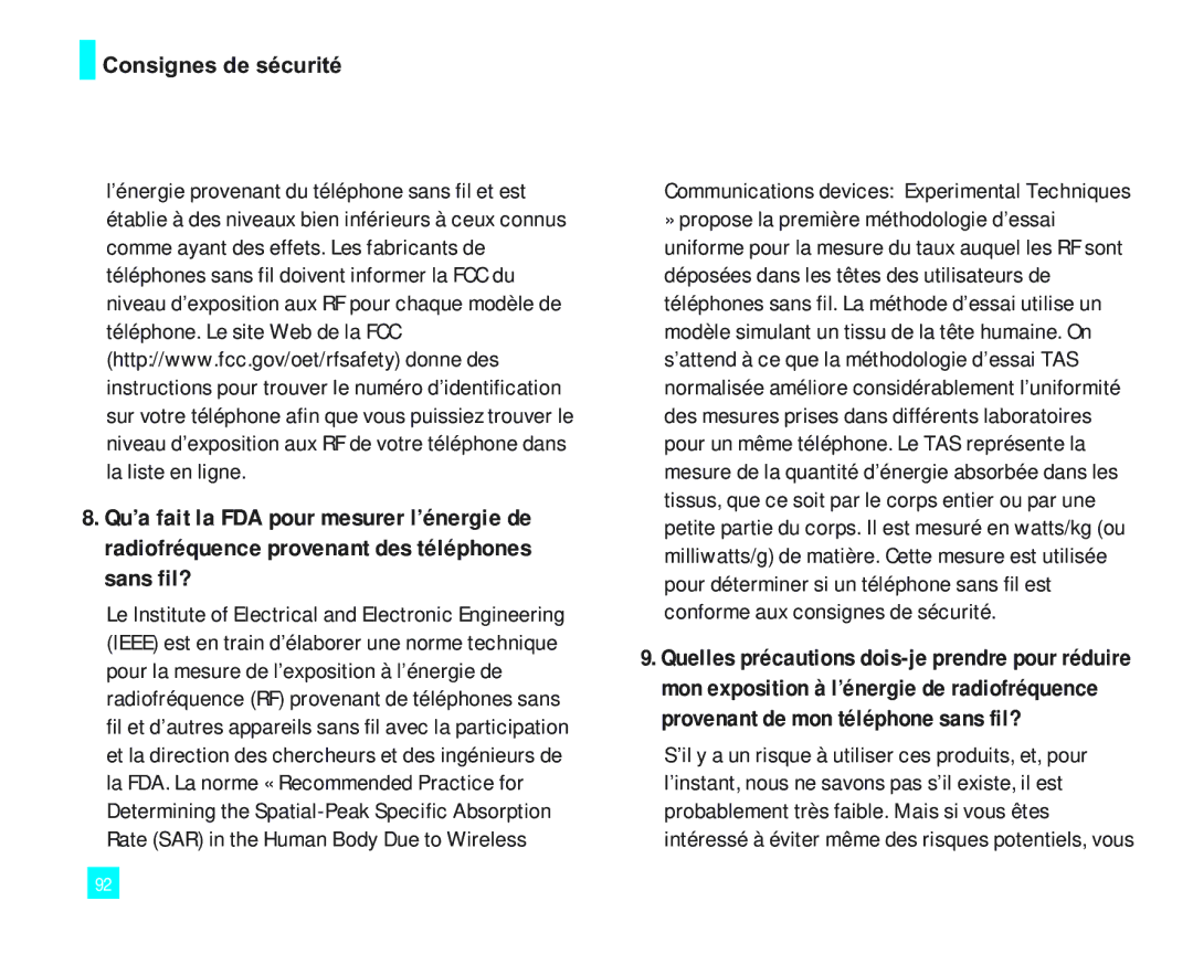 LG Electronics LG2000 manual Communications devices Experimental Techniques 