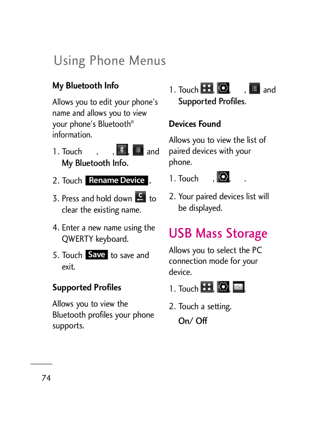 LG Electronics LG511C manual Supported Profiles, Devices Found 