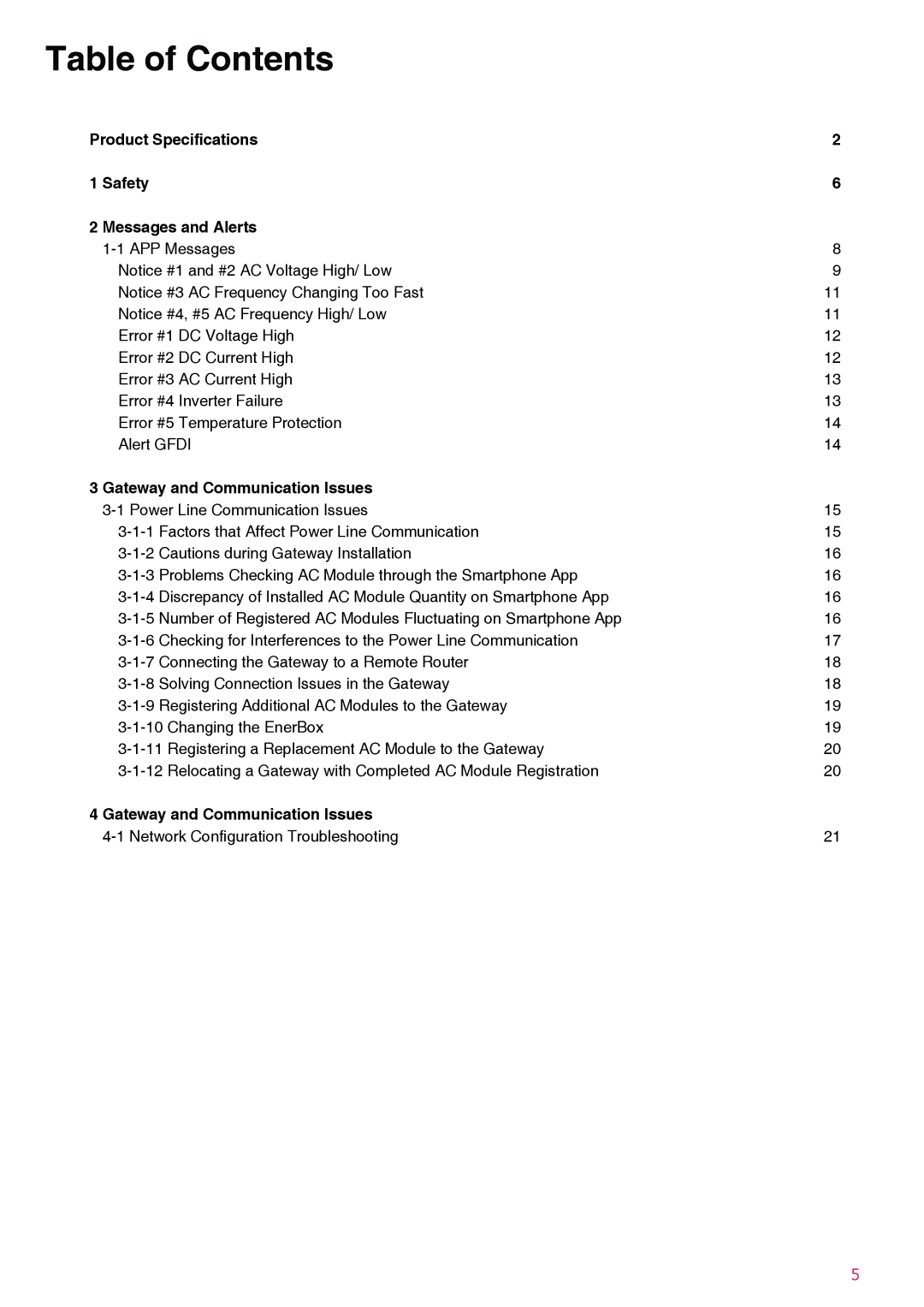 LG Electronics LGxxxA1C-B3 manual Table of Contents 