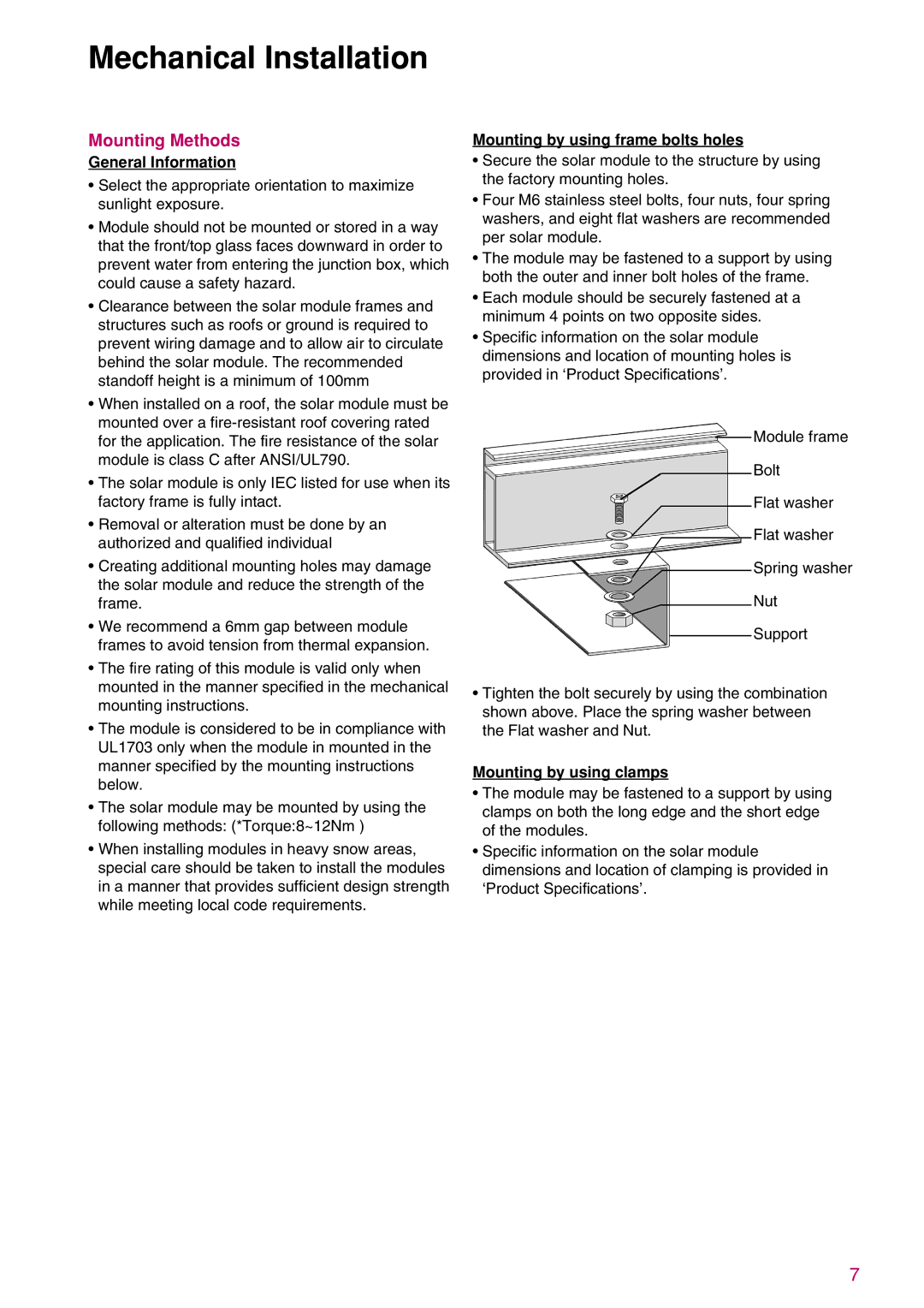 LG Electronics LGXXXN1C(W)-B3 installation instructions Mounting Methods, General Information 