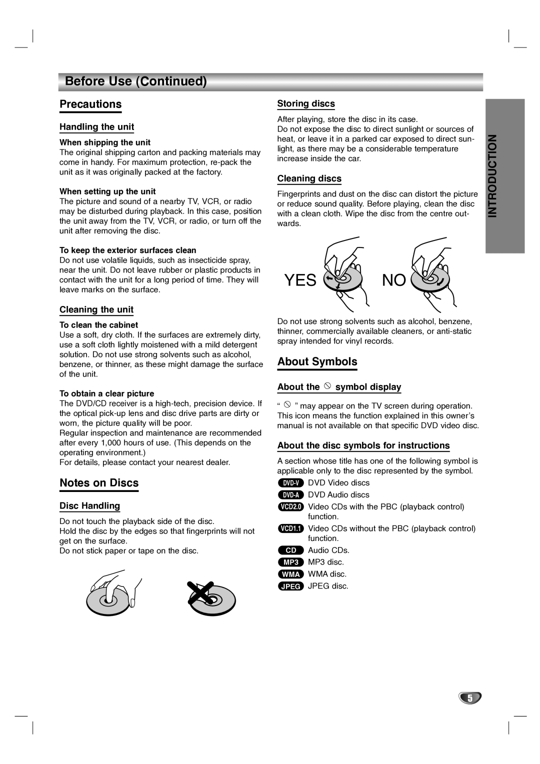 LG Electronics LH-T1000 owner manual Precautions, About Symbols 