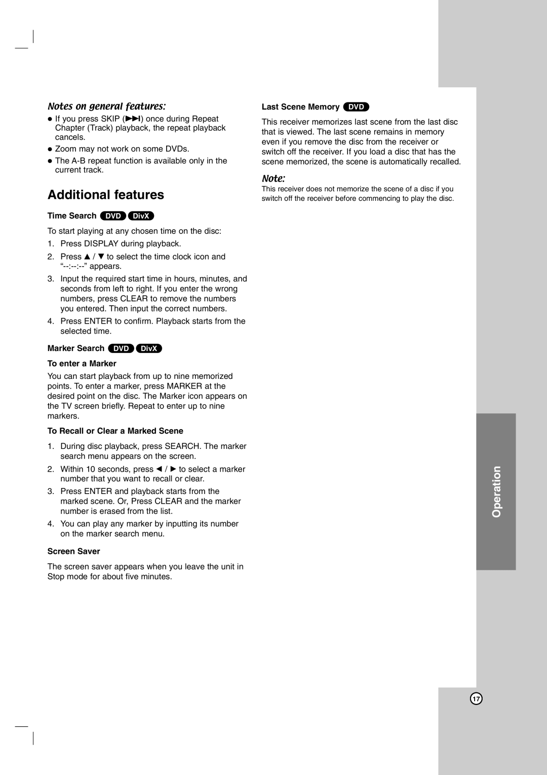 LG Electronics LHS-76TFC, LHS-76TFW, LH-T7634TF, LH-T755, LHS-76TFS owner manual Additional features 