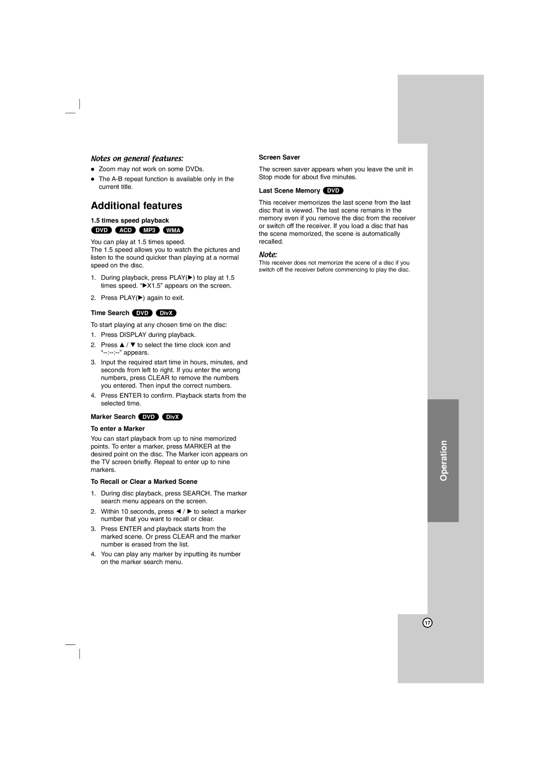 LG Electronics LHT734 owner manual Additional features 