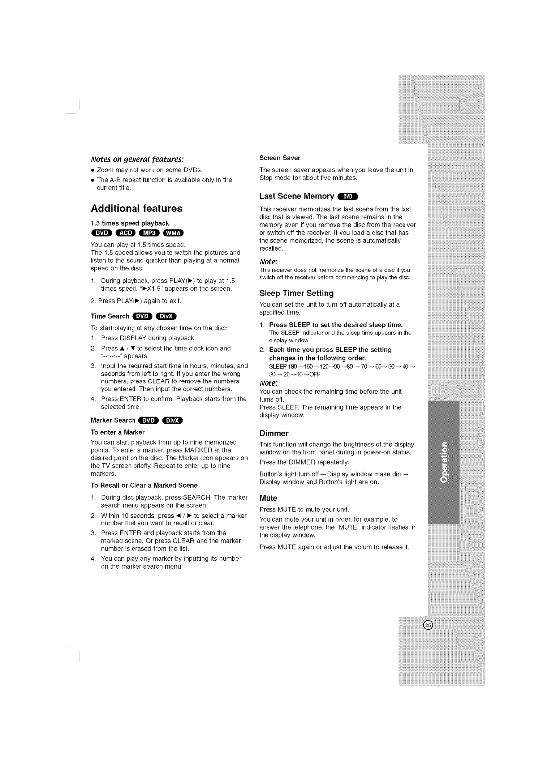 LG Electronics LHT764 owner manual Additional features 