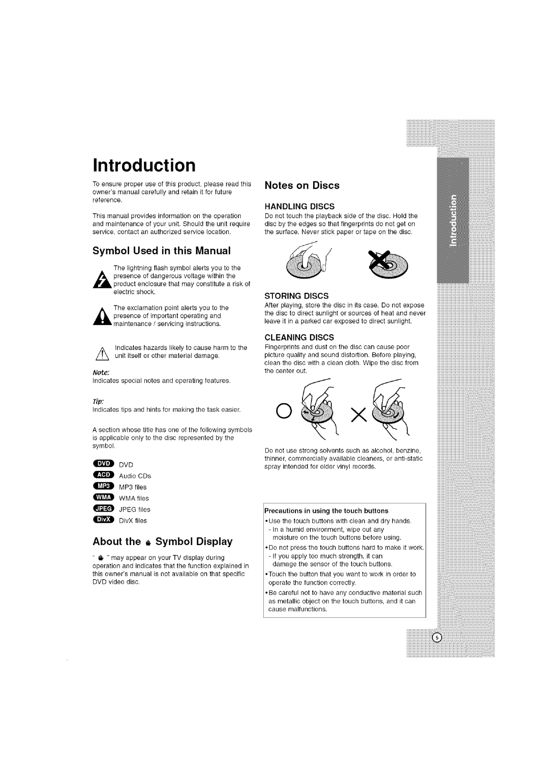 LG Electronics LHT764 Symbol Used in this Manual, About the Symbol Display, Indicates special notes and operating features 