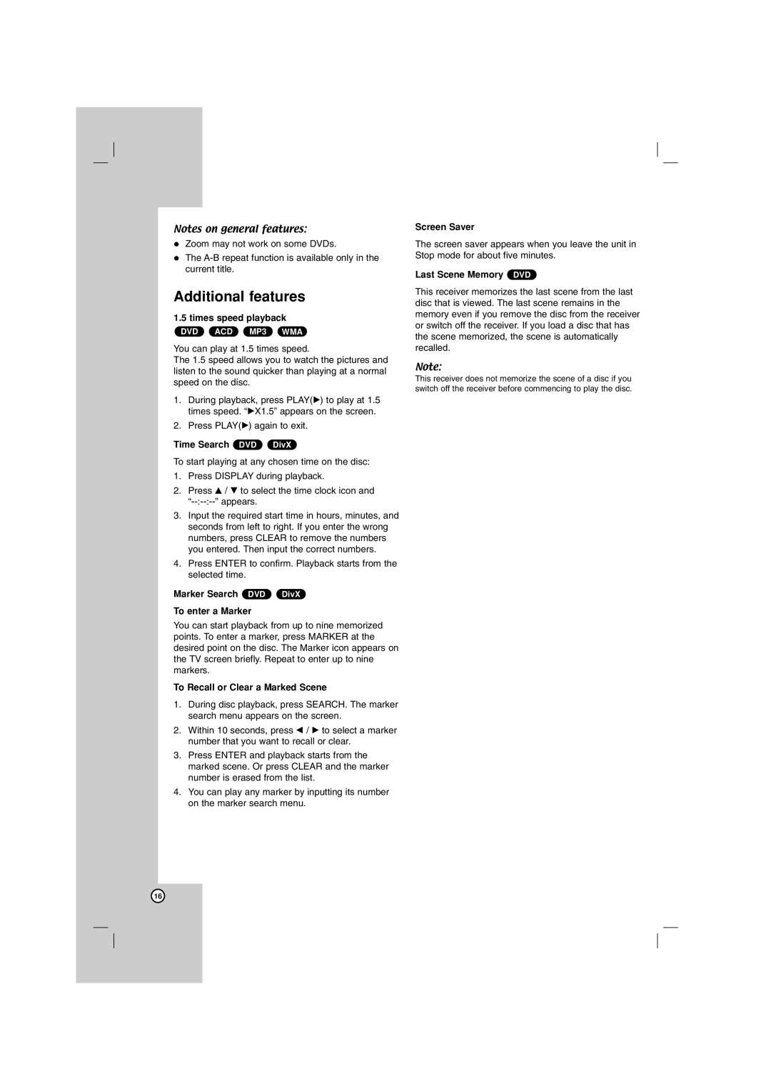 LG Electronics LHT799 owner manual Additional features 