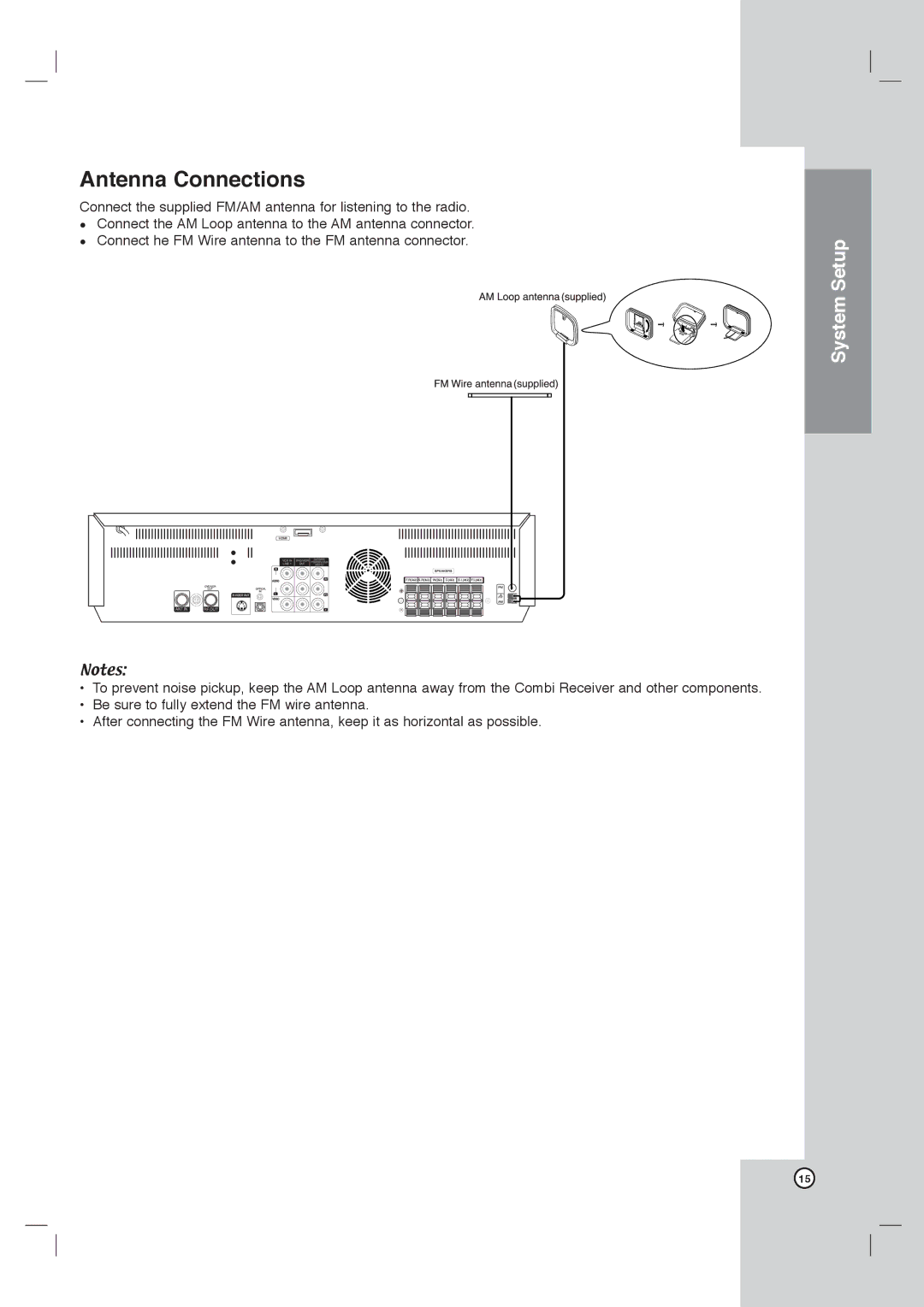 LG Electronics LHX-557 owner manual Antenna Connections 