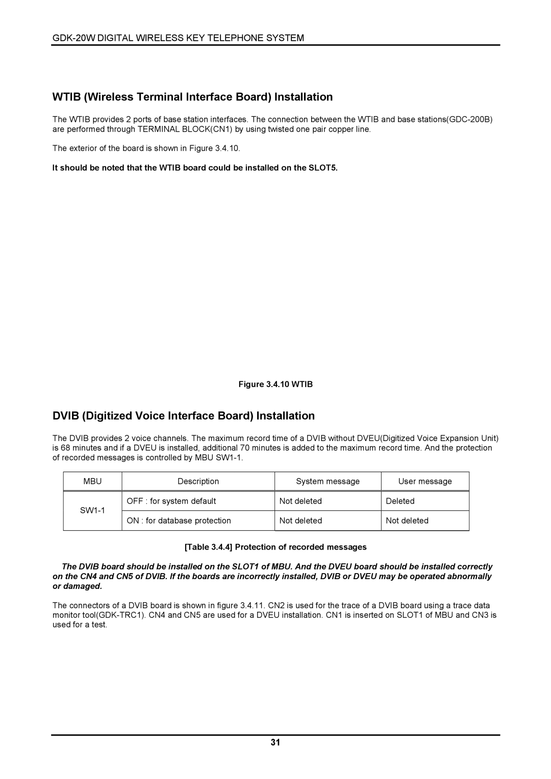 LG Electronics GDK-20W, LKD-8DS installation manual Wtib Wireless Terminal Interface Board Installation 