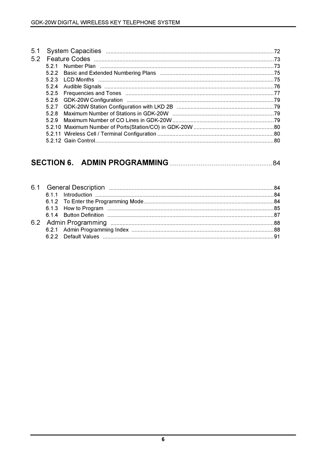 LG Electronics LKD-8DS, GDK-20W installation manual Admin Programming 