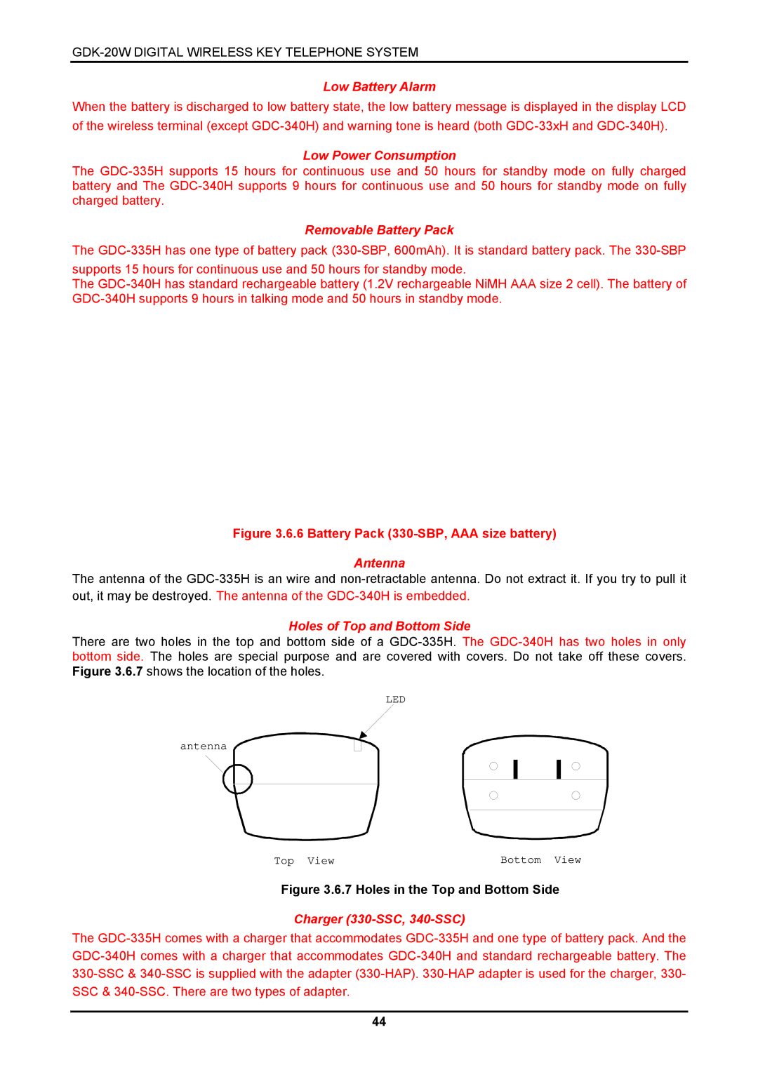 LG Electronics LKD-8DS, GDK-20W installation manual Low Battery Alarm 