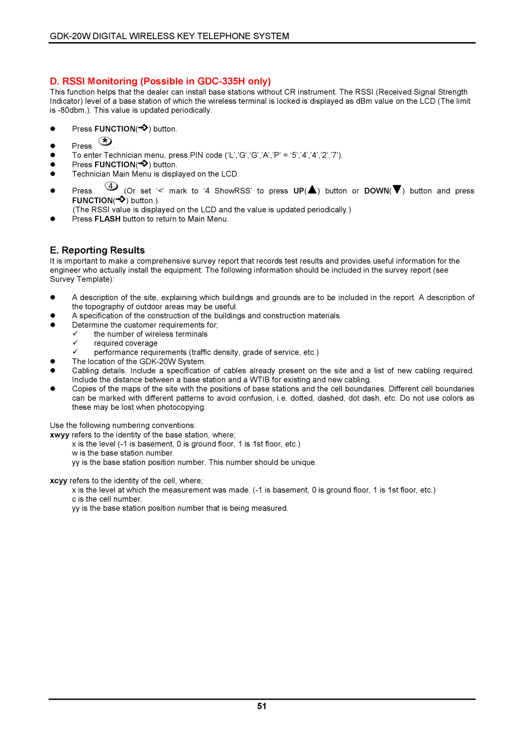 LG Electronics GDK-20W, LKD-8DS installation manual Rssi Monitoring Possible in GDC-335H only, Reporting Results 