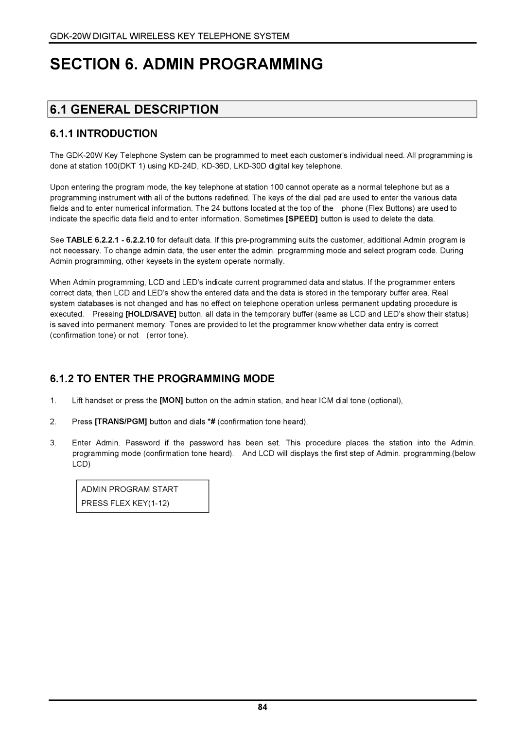 LG Electronics LKD-8DS, GDK-20W installation manual General Description, Introduction, To Enter the Programming Mode 