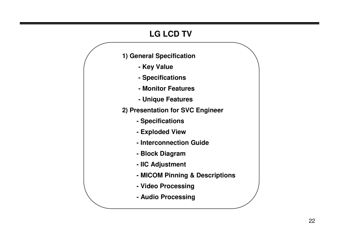 LG Electronics LT-15A10, LL-15A10, LE-15A10 manual Lg Lcd Tv 