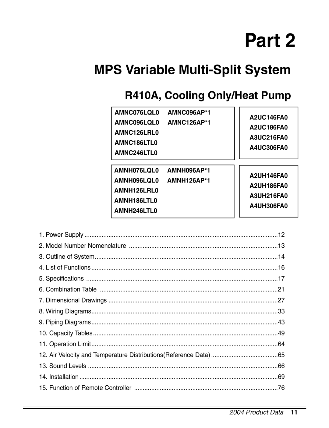 LG Electronics LM50 2004-E1 manual MPS Variable Multi-Split System 