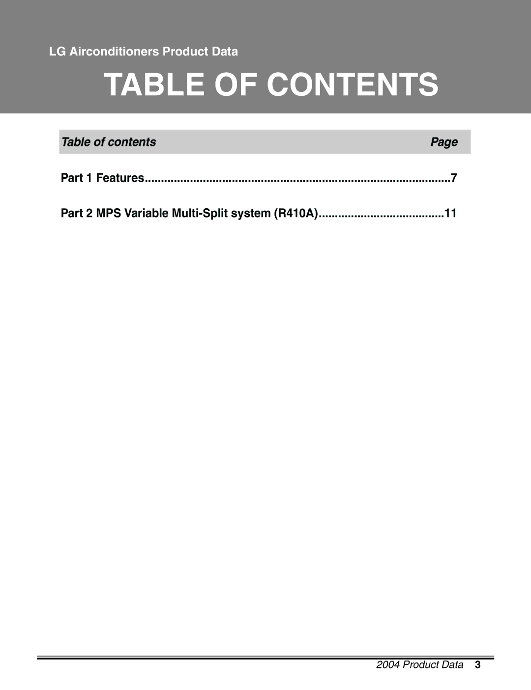 LG Electronics LM50 2004-E1 manual Table of Contents 