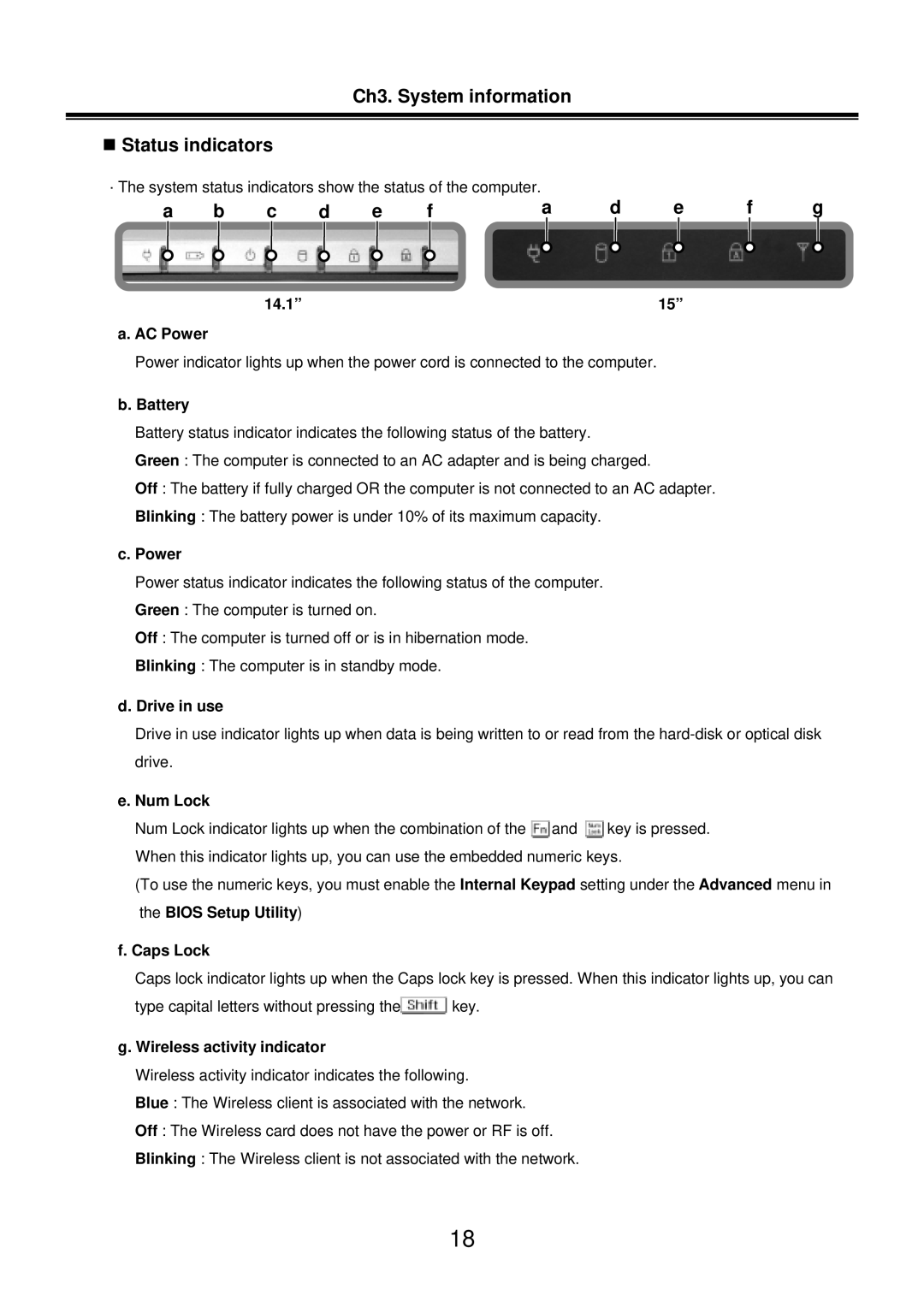 LG Electronics LM50 service manual Ch3. System information „ Status indicators 