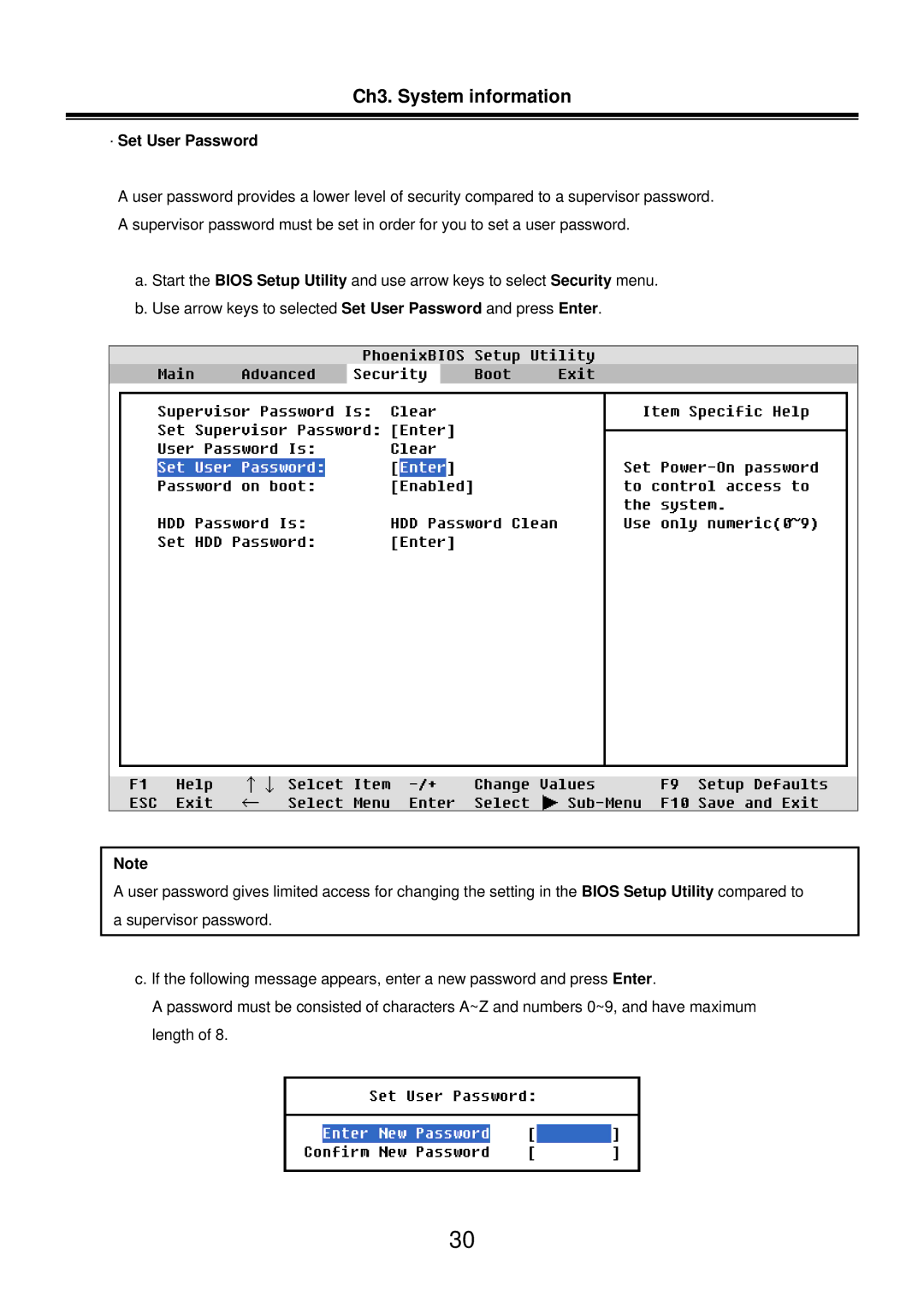 LG Electronics LM50 service manual · Set User Password 